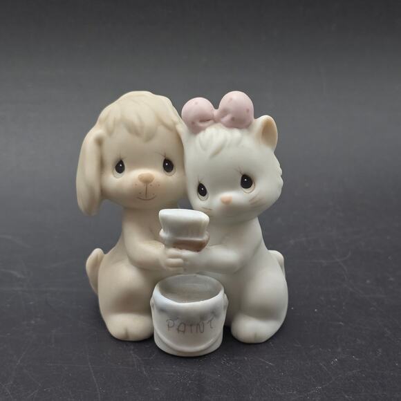 Precious Moments 1991 True Blue Friend Cat Dog Figurine - Picture 8 of 9
